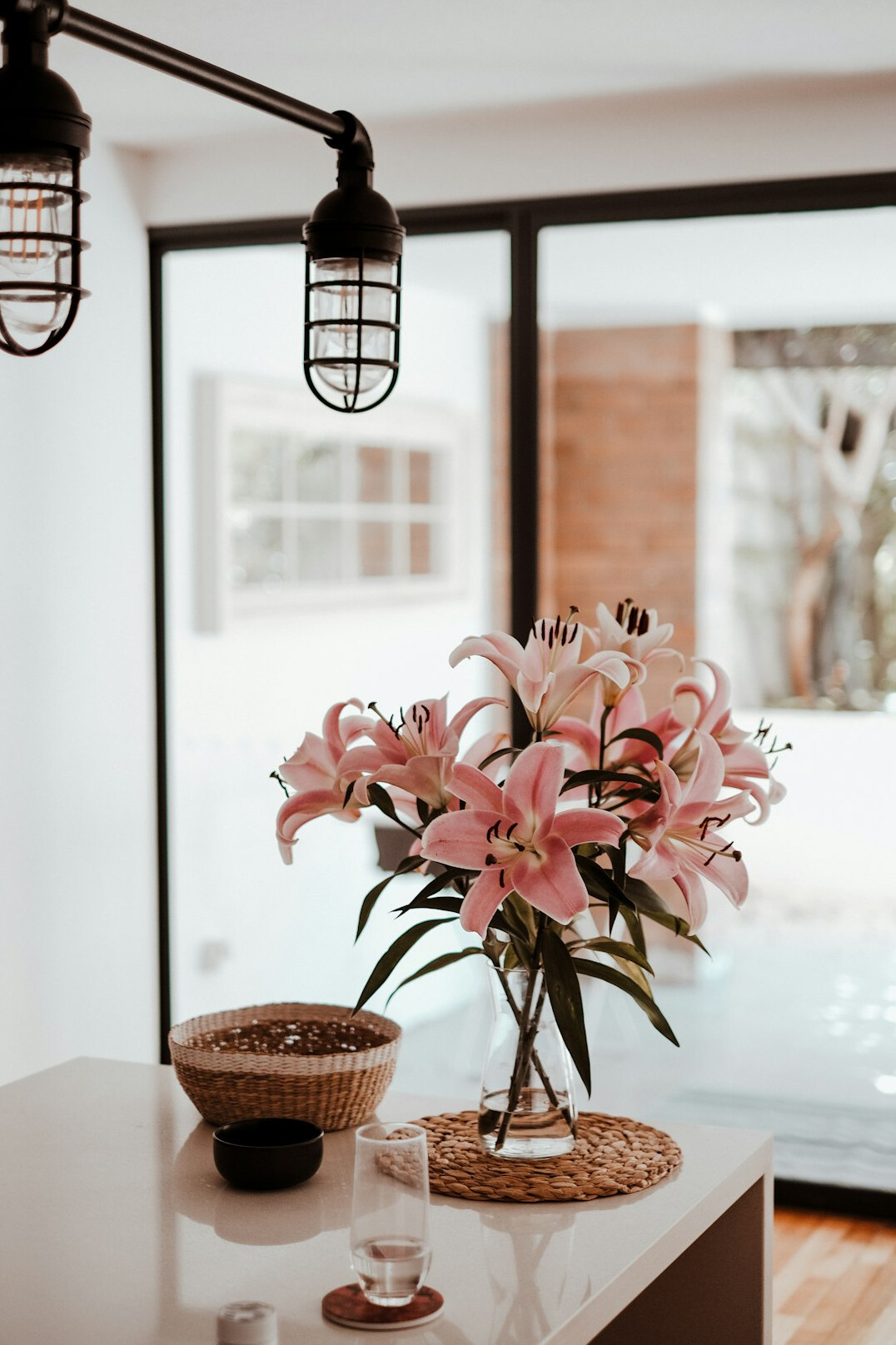 peace lily plant in living room